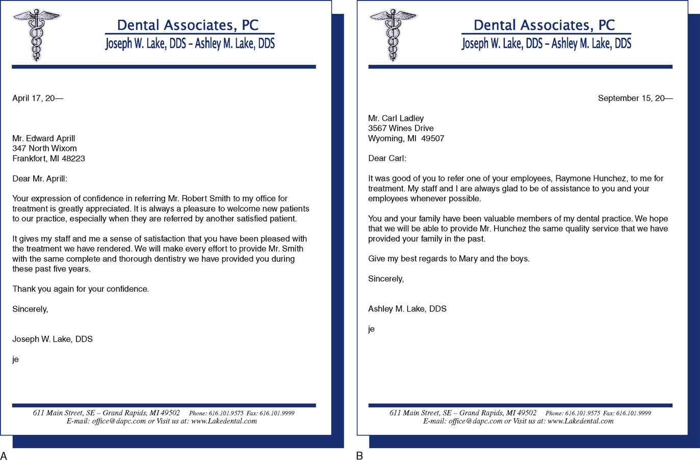 sample dental letters to patients