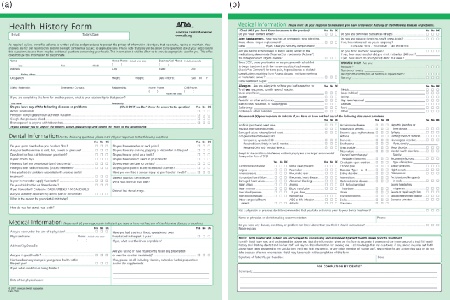 Ada Health History Form Fillable Printable Forms Free Online 6570