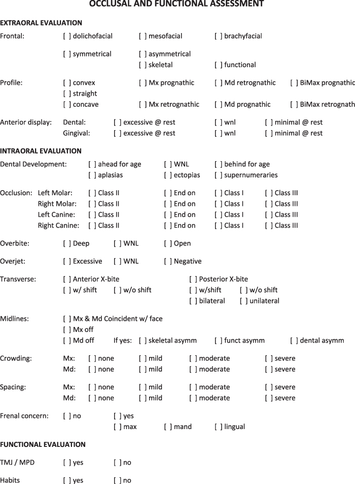 Pediatric Dental Chart